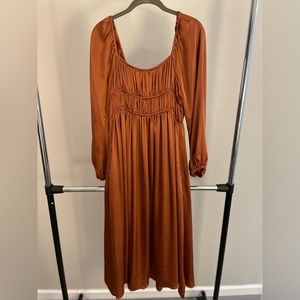 Burnt orange, long sleeve dress